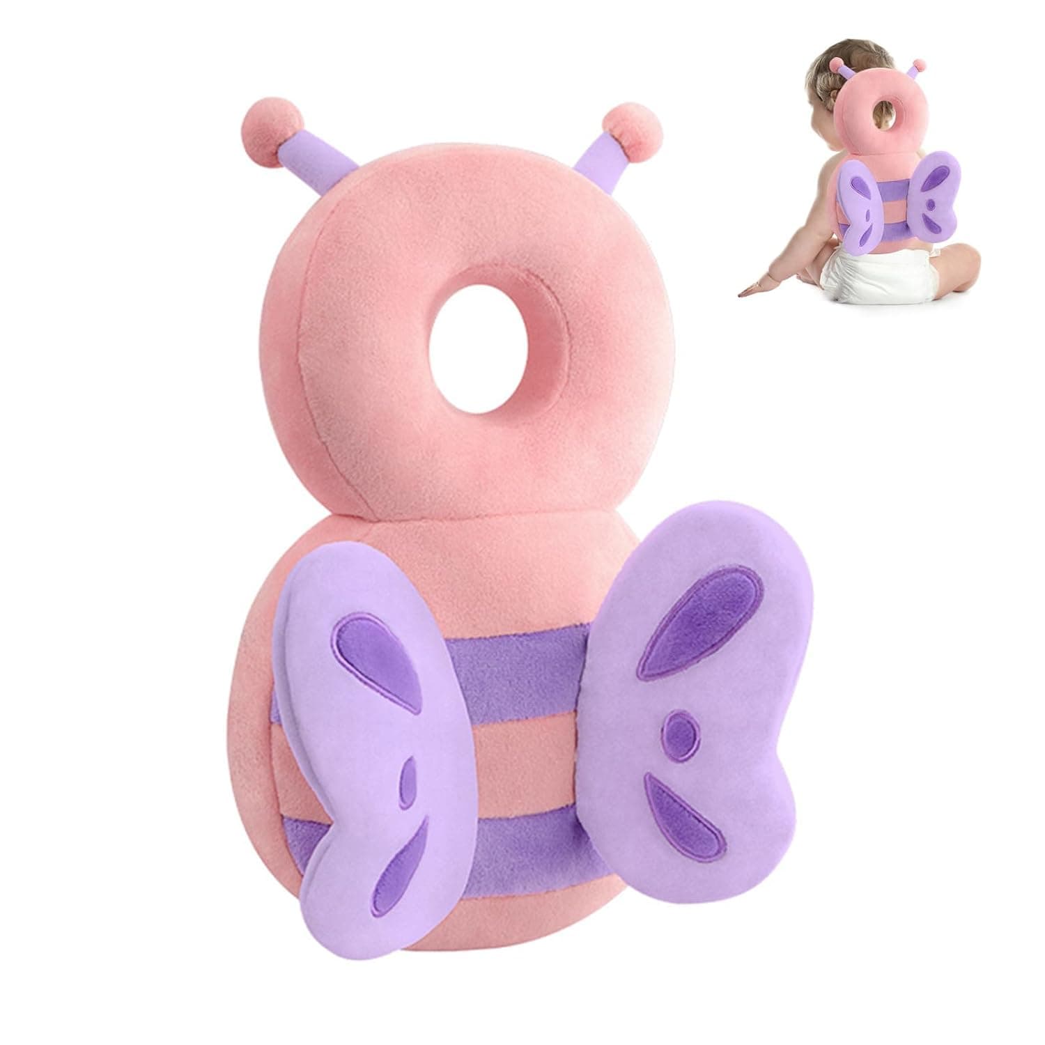 LEFAFA Baby Head Protector, Adjustable Head Protection Cushion Backpack with Safety Pad Suitable for Crawling and Walking (Butterfly)