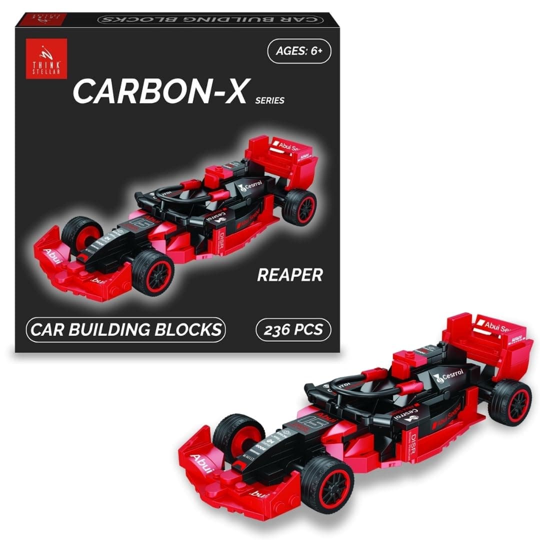 F1 Racing Car Building Blocks Set – 225+ Pieces Toy Car Construction Kit for Kids 6+ & Adults | Build 8 Unique Formula Race Cars | STEM Educational, Screen Toy (Reaper)