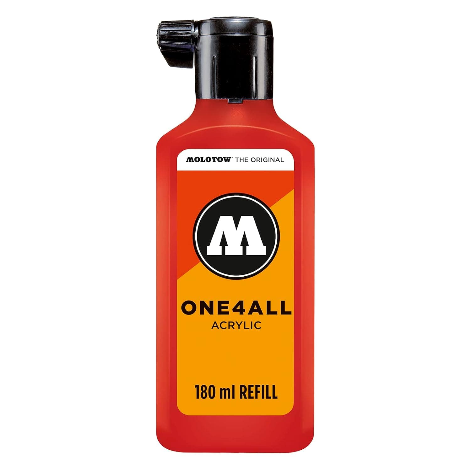 Molotow ONE4ALL Acrylic Paint Refill, For Molotow ONE4ALL Paint Marker, Traffic Red, 180ml Bottle, 1 Each (692.013)