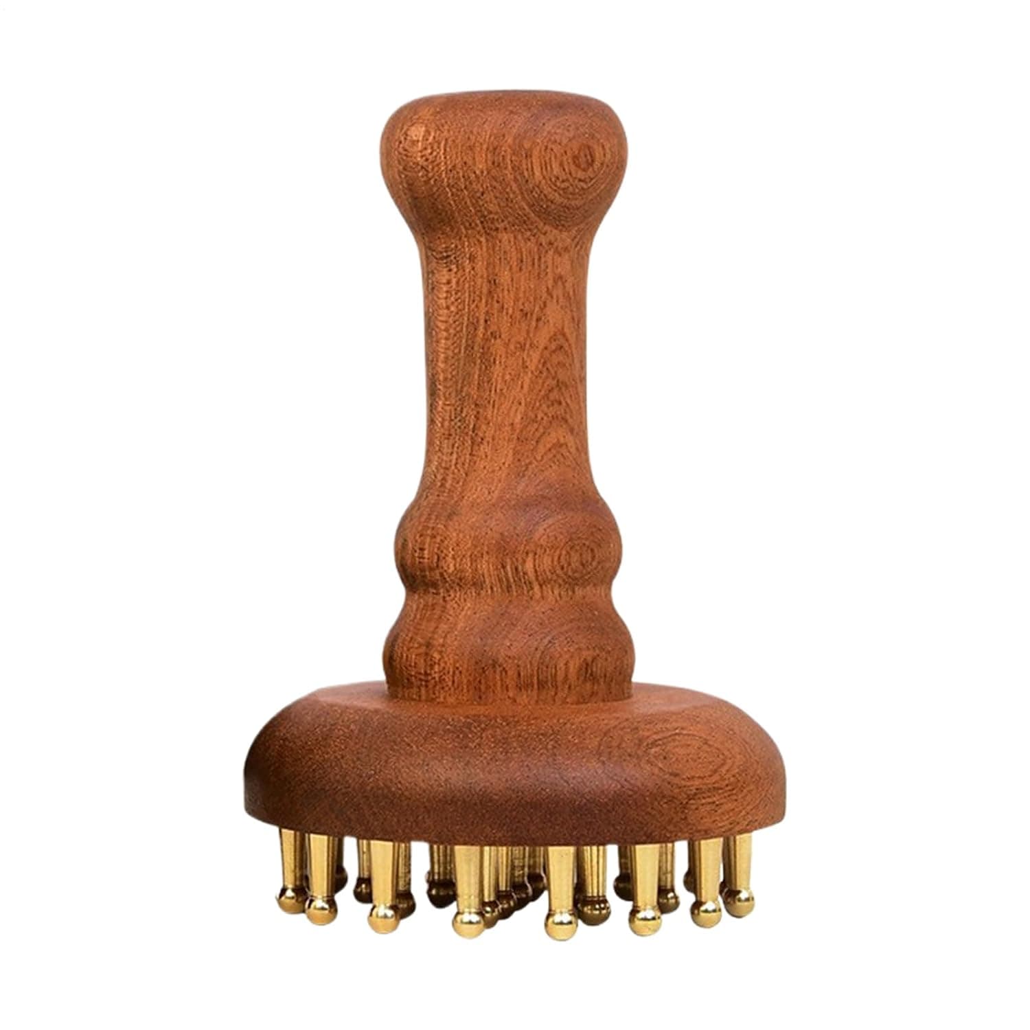 Head Massage Tool 24 Teeth Copper Relaxation Tool | Scalp Massage Comb with Wooden Handle for Men Home Bathroom Spa Break Travel Care Women