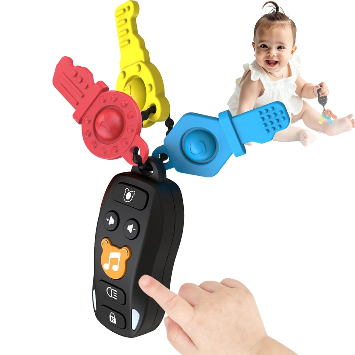 Baby Keys Toy - Baby Toy Car Keys Toddlers Pretend Keys with Music & Light