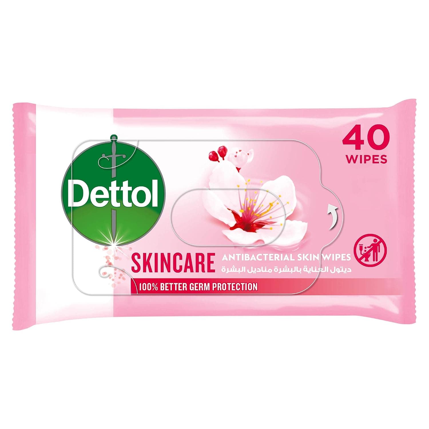 Dettol Skincare Antibacterial Skin Wipes 40 Count