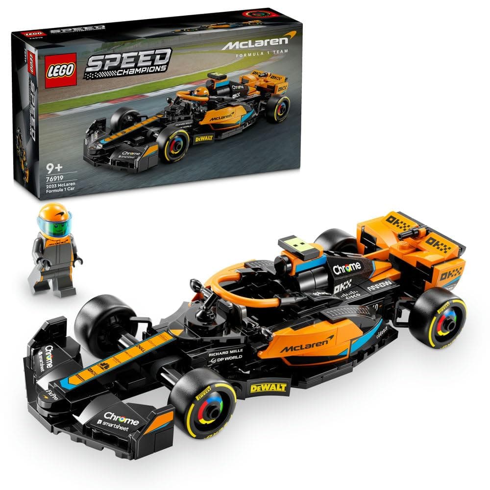 LEGO Speed Champions 2023 McLaren Formula 1 Race Car Toy for 9 Plus Year Old Kids, Boys & Girls who Love Independent Play, Buildable Vehicle Model Set, Kids' Bedroom Decoration, Birthday Gift 76919