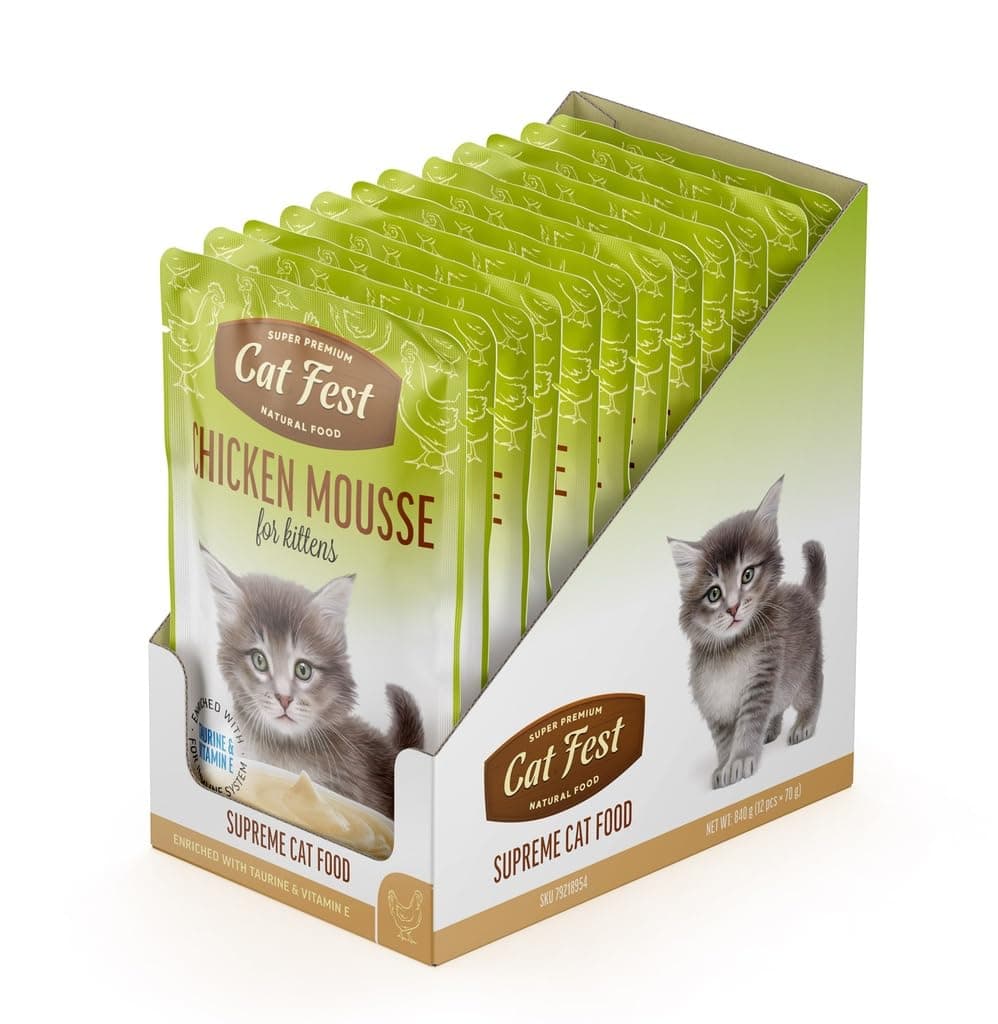 Cat Fest Chicken Mousse For Kittens 70gx12pcs