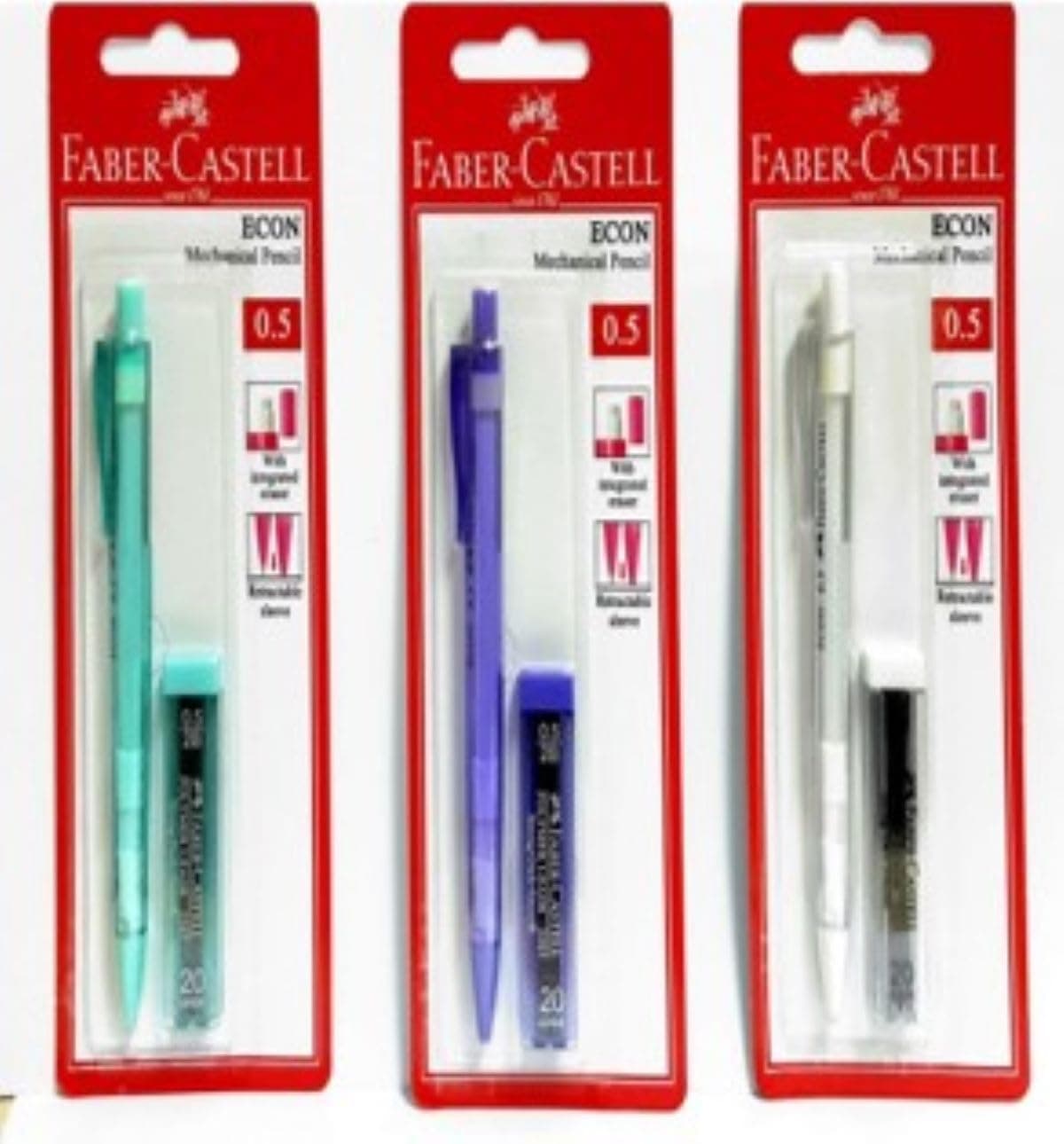 Faber-Castell ECON Mechanical Pencil with Lead Blister, 0.5 mm Tip Size
