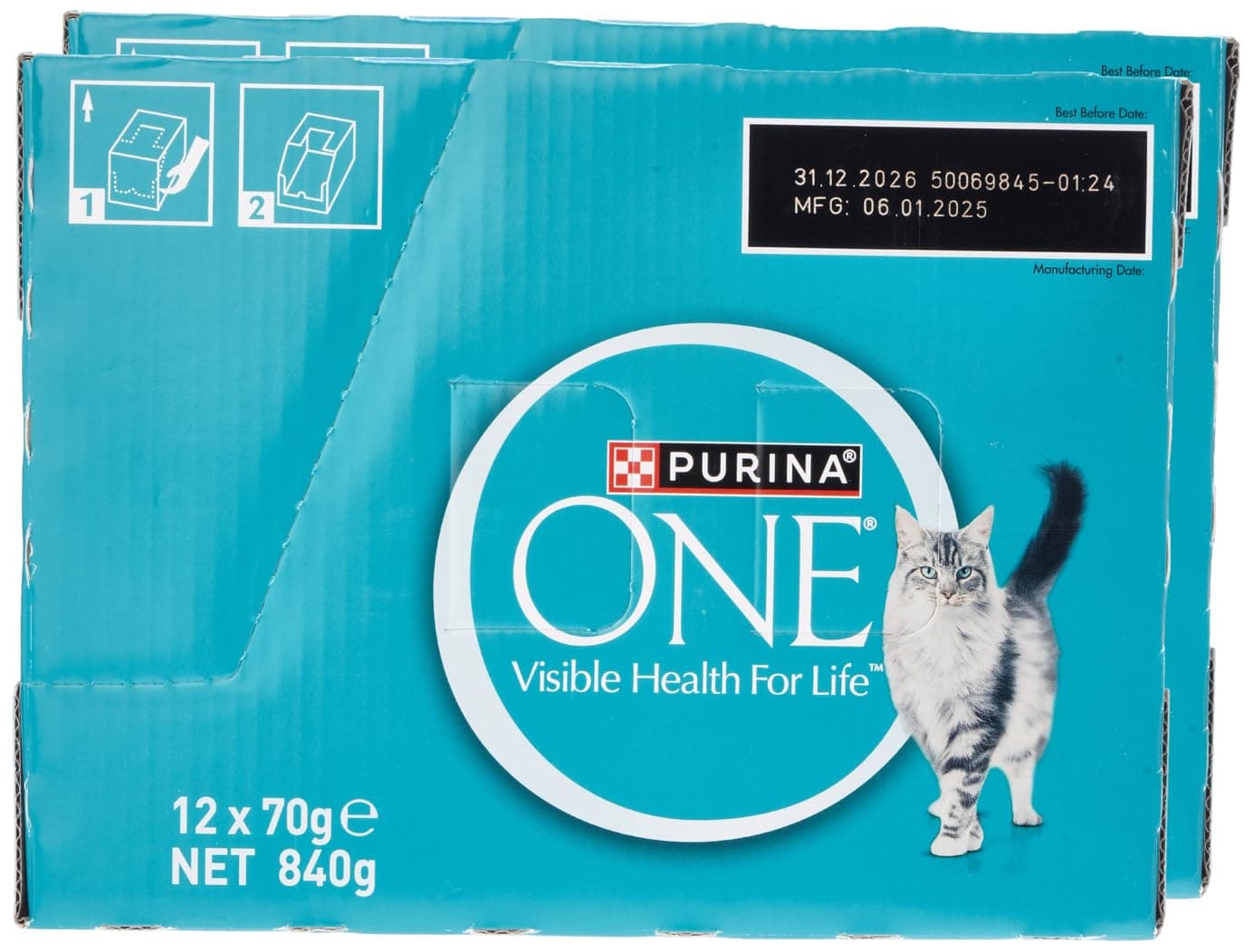 Purina One Wet Cat Food for Healthy Adult Cats with Ocean Fish (70g, Pack of 24)