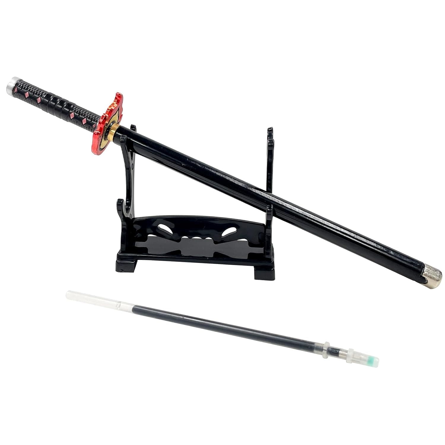 Kamado Tanjirou Pens, Kamado Tanjirou Pens Merch, Black Ink Pen with Knife Holder, Anime Birthday for Children Fans