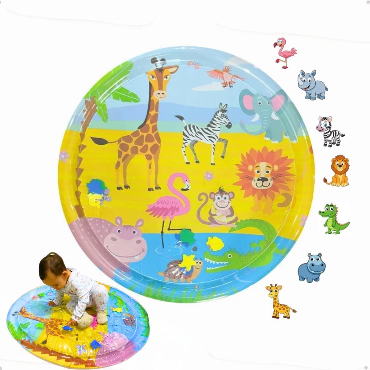 Inflatable Water Play Mat for Babies & Toddlers, Extra Large Tummy Time Activity Gym, Soft Interactive Floor Toy to Encourage Motor Skills & Sensory Development, Ages 3+ Months