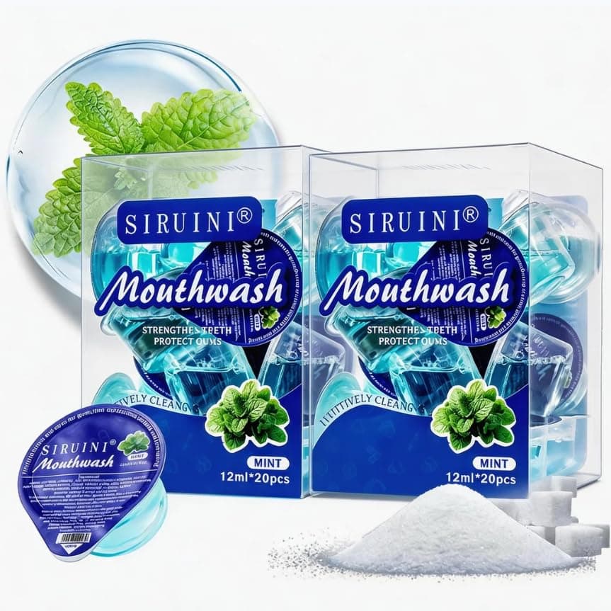 SKY-TOUCH 40 PCS 12ml Fruit Mint Flavor Mouthwash Jelly Cups, Portable Travel Oral Care, Alcohol-Free, Fresh Breath, Convenient Individual Packs