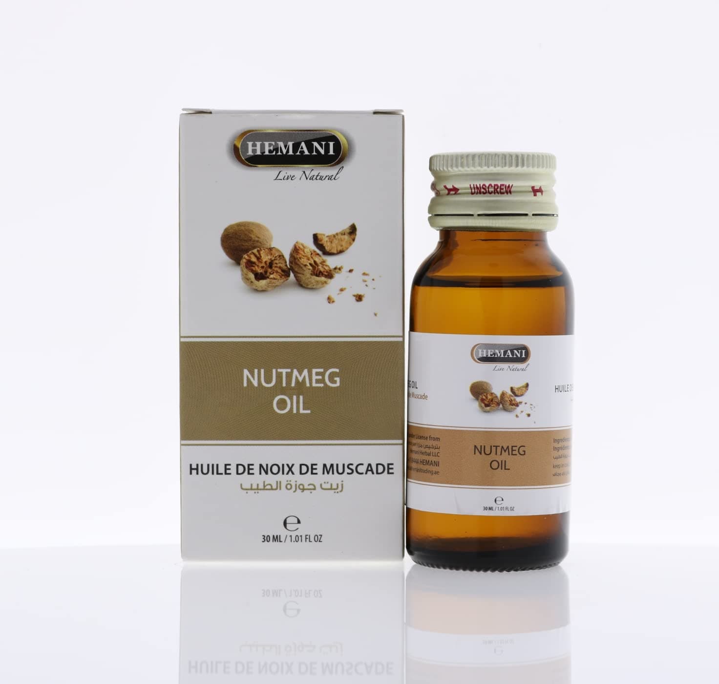 Hemani Nutmeg Oil 30ml - 100% Natural - Nutmeg Oil helps to cough and is a good mouth care & Good for massage oil