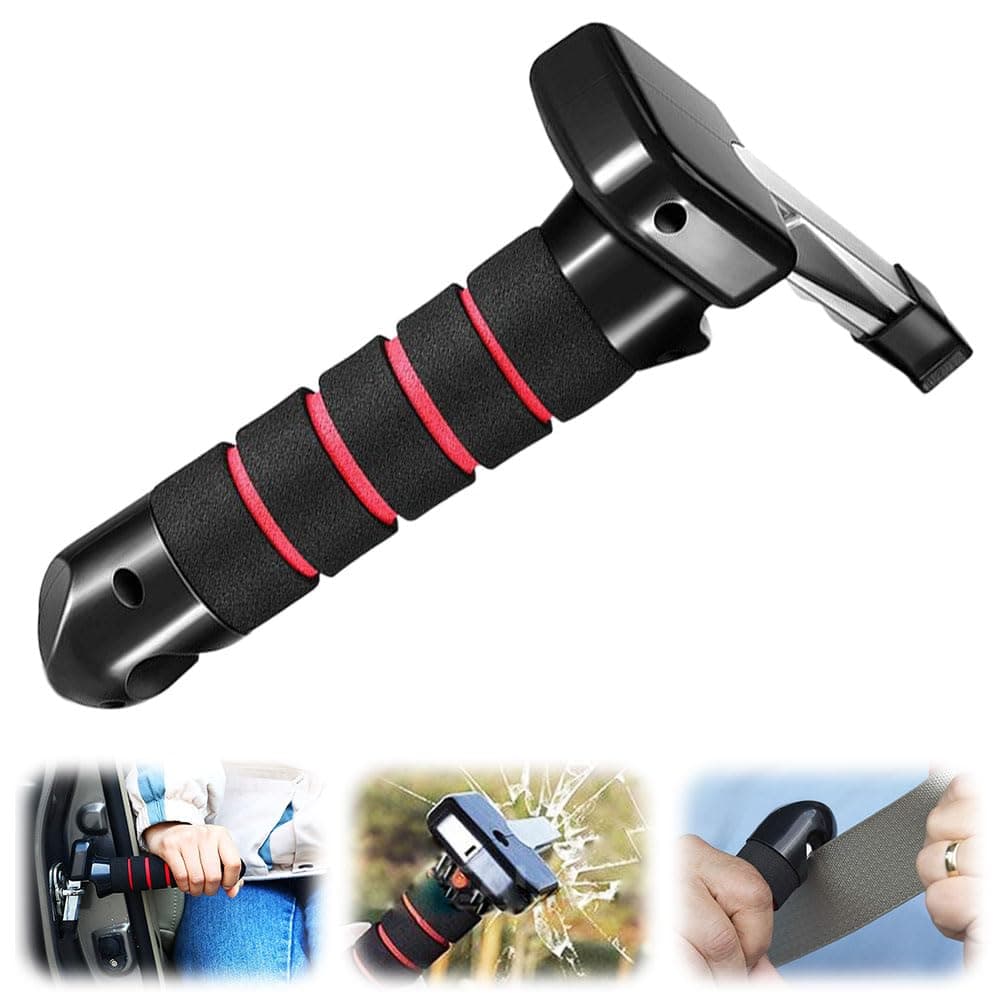YelaJoy Car Assist Handle, Aluminum Vehicle Cane, Support Grab Bar, Mobility Aid Standing Handle for Elderly and Injured, Portable Auto Door Latch Assist Device, Red Color