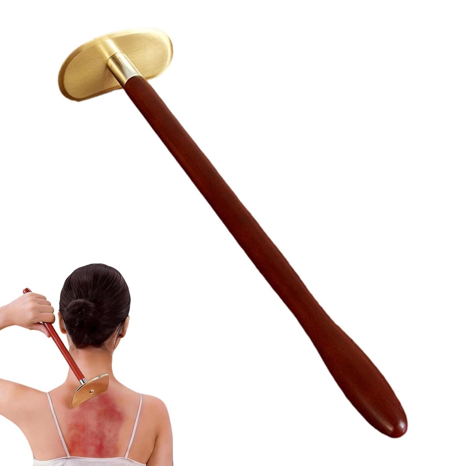 Gua Sha Body Tool Ergonomic Portable Massager with Long Handle | Self-Scraping Massage Tool for Back, Neck, Face, Leg, Home, Travel, Spa, Women, Men Relaxation