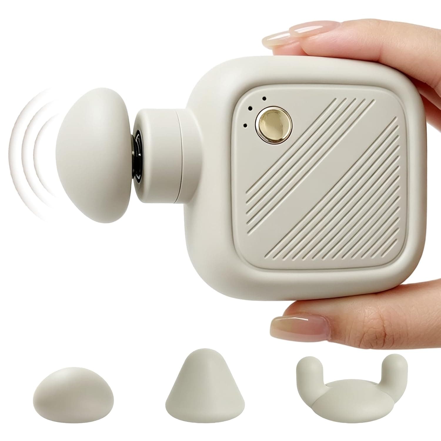 AURTEC Mini Massage Gun, Portable Deep Tissue Handheld Massager with 3 Speeds & 3 Heads, Ultra Quiet Under 45dB, Lightweight Pocket Massager for Neck, Shoulder, Back, Ideal for Office, Travel & Gifts