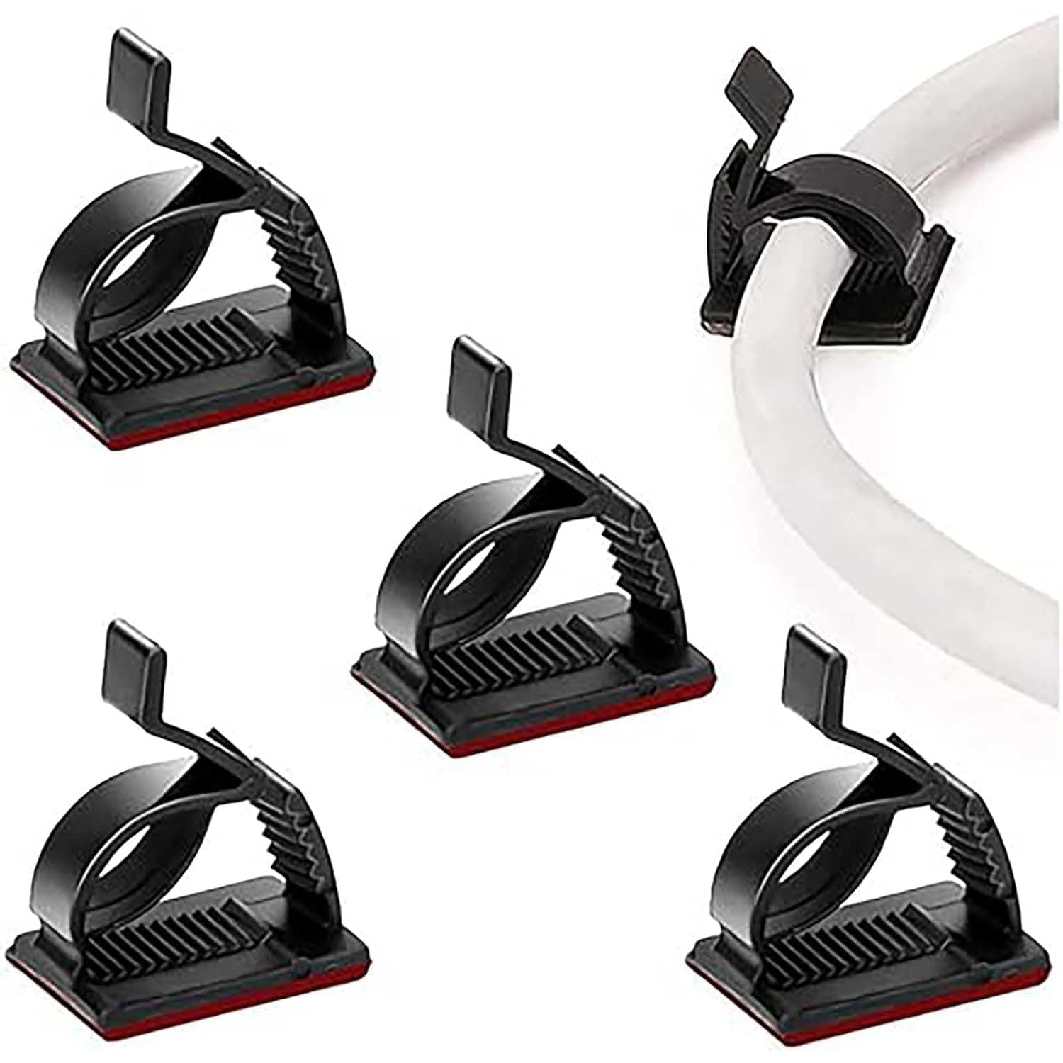Bolivia's Cable Management Clips, 50 PCS Adjustable Cord Holders, No Drill Cable Organizer for Home Office, Ideal for Managing TV, Computer and Ethernet Wires