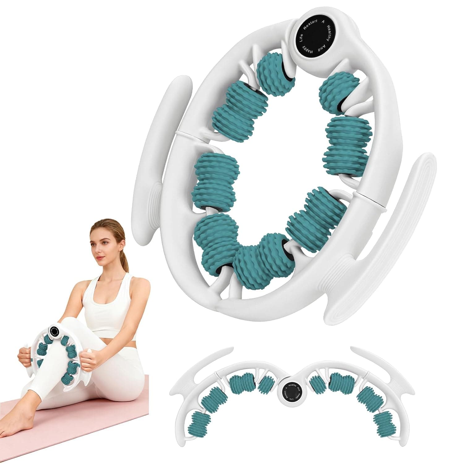 Cellulite Massage Roller with Detachable Roller Handles for Back, Legs, Neck, Shoulder, Body Muscle Relaxation and Circulation, Firm Pressure Massager Tool for