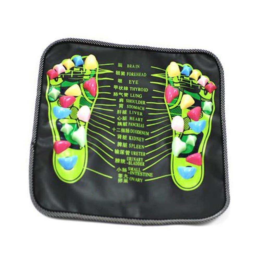 ROSENICE Foot Massage Mat Walk Stone Relaxing Pressure Muscle Pain Relieve (Black) | Stone-Style Textured Mat for Foot Massage, Relaxation Routines, Desk Breaks, Walking Practice and Home Use