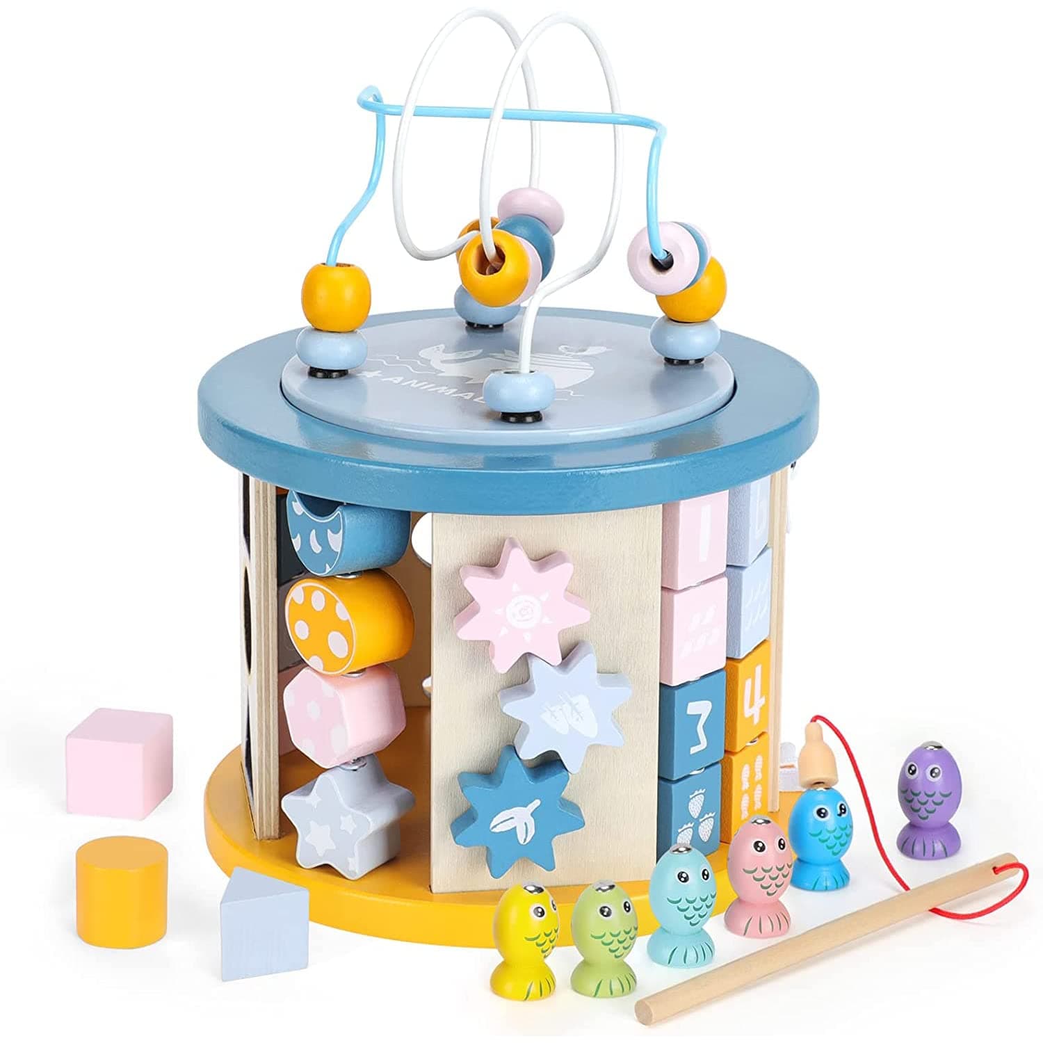 Mumoo Bear Baby Early Education Wooden Multifunctional Game Intelligence Toy for Baby Infants. Set for Toddler Preschool Kids, Learning & Educational Toys (8in1 Learning Educational)