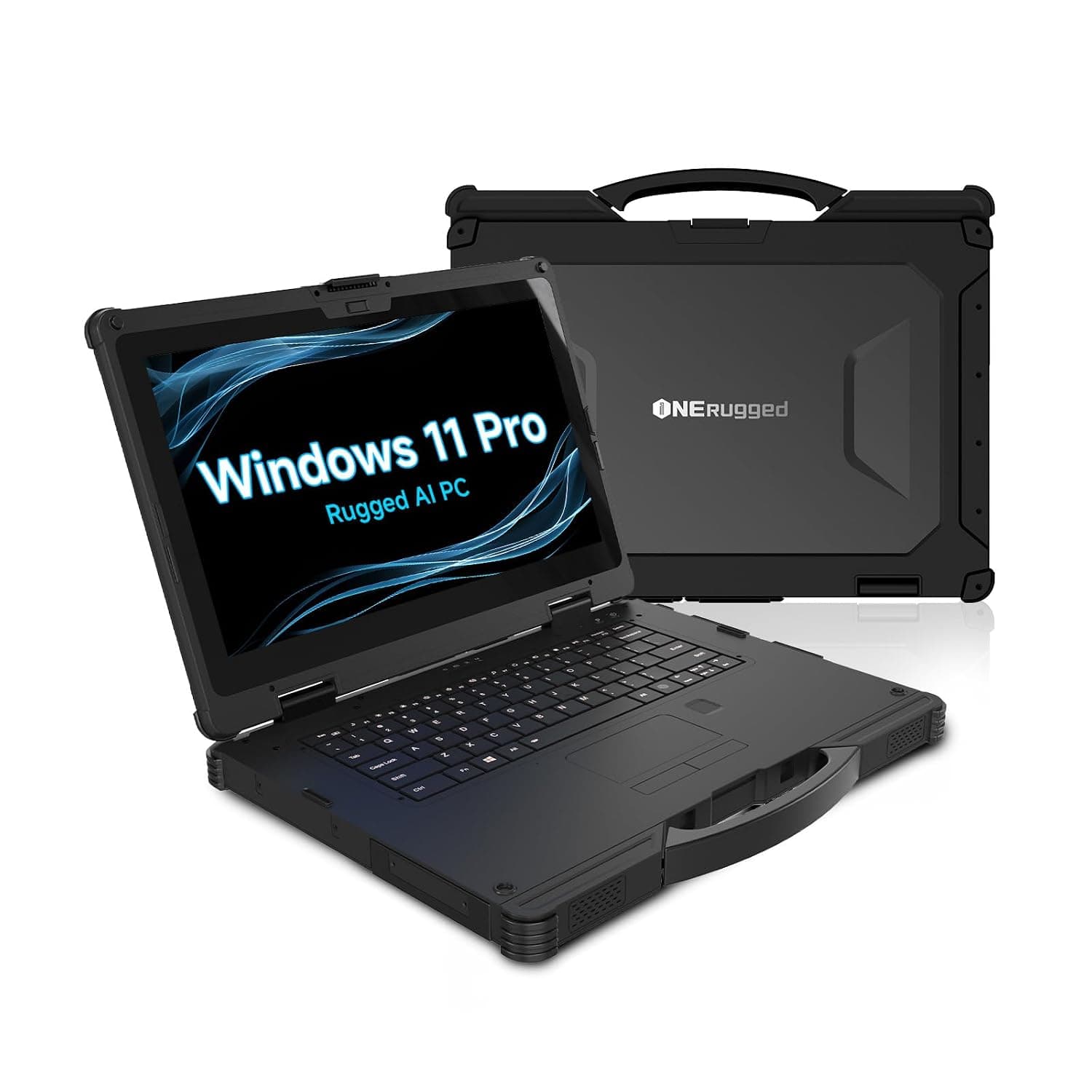 14 inch Rugged Laptop Windows 11 Pro, Heavy Duty Notebook, Intel i7-1165G7, 32GB+512GB, WiFi 6, BT 5.1 Industurial Computer, 1000 Nits 6300mAh+1750mAh Dual Batteries Outdoor Laptop - Black