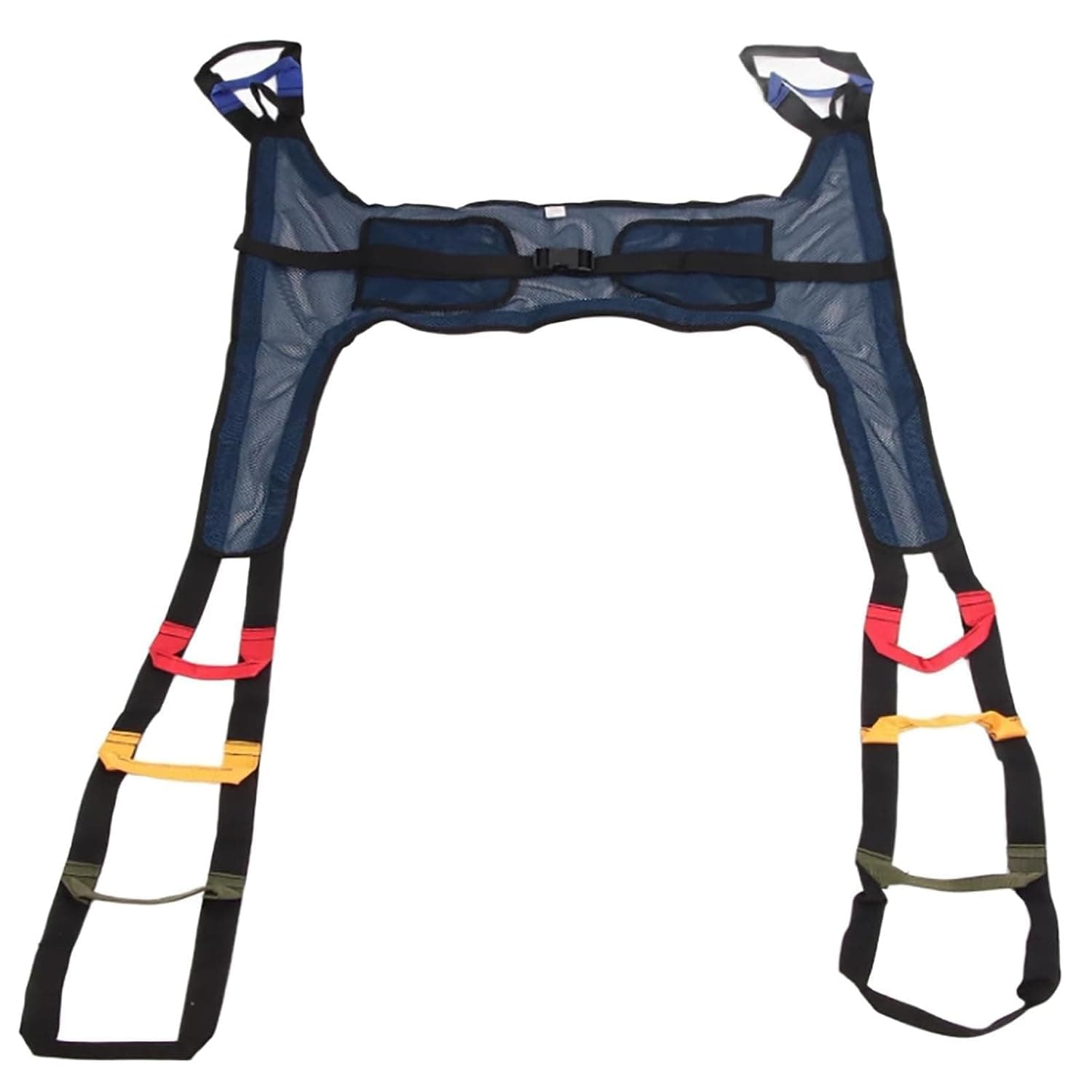 Toileting Sling, Padded Nylon Patient Lift Transfer Aid for Standing Walking Training Dark Blue Mesh H Shaped for Bariatric Nursing