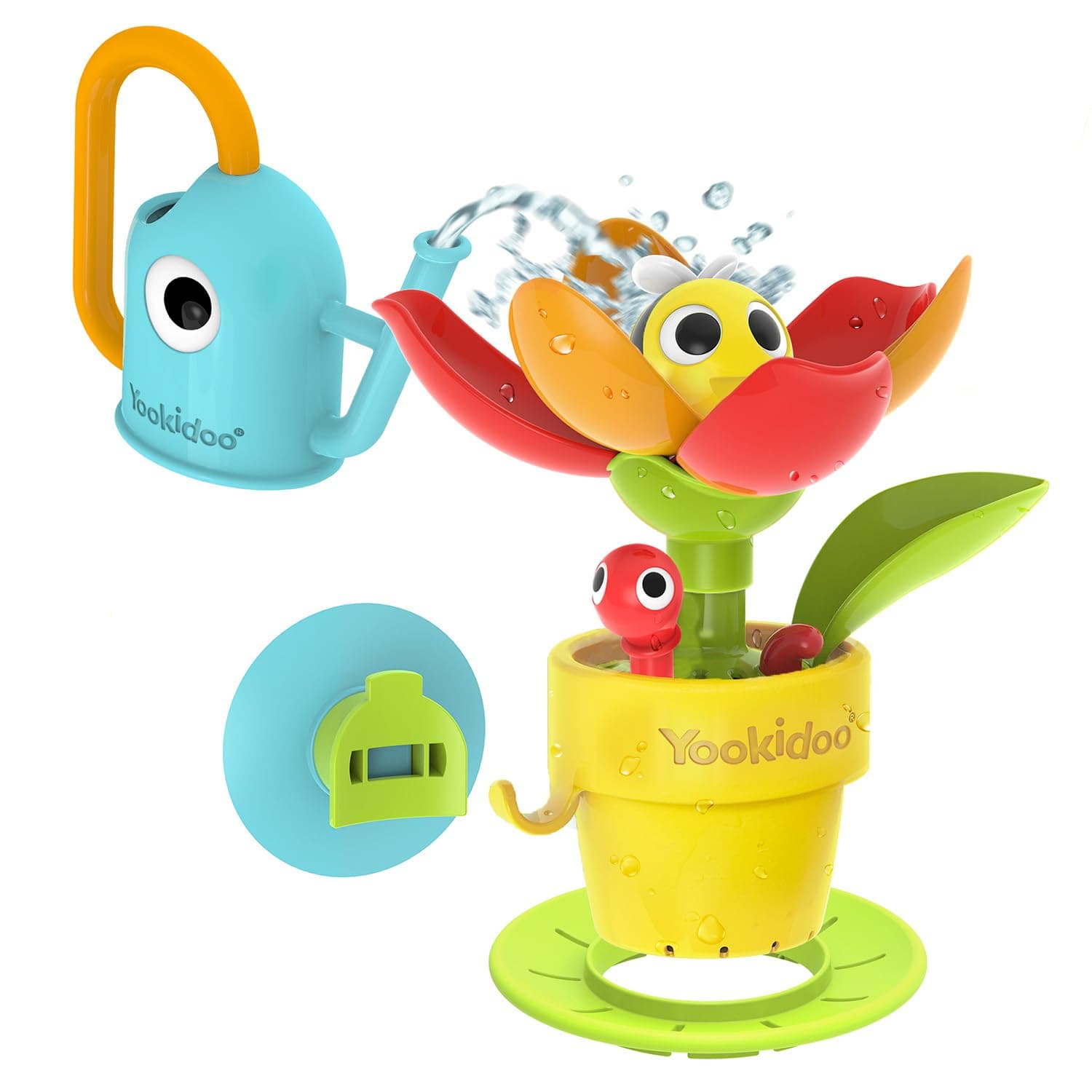 Yookidoo Peek-a-Bee Tub Flower: Pour, Play, and Make Flowers Bloom! Perfect Water Toy for Baby and Kids Bathtime ! No Batteries Required, Perfect for Toddlers 2-3 Years Old.
