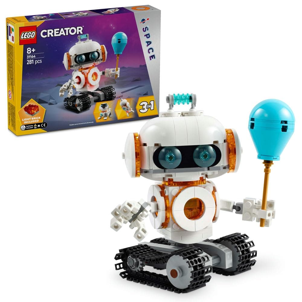 LEGO Creator 3in1 Space Robot 31164 | Space Robot Transforms into a Dog or Rocket, Building Set, Gift for 8+ Year Old Boys & Girls, 281 Pieces