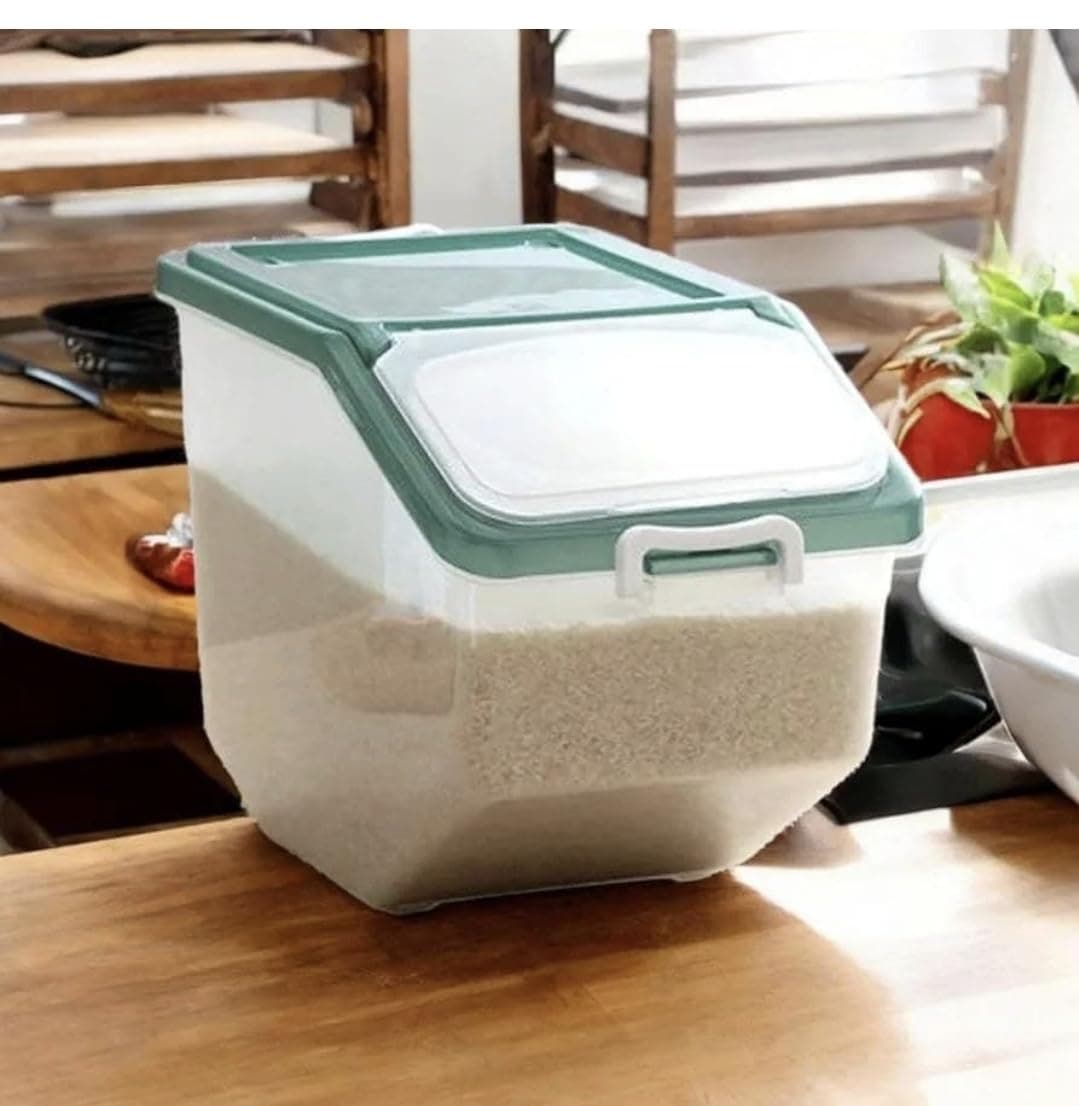 Rice & Grain Storage Container 10g – Airtight Food Storage Bin for Rice, Flour, Legumes, Beans & Cereals – Dry Food Keeper with Measuring Cup for Kitchen Pantry – Large Capacity Food Storage Box