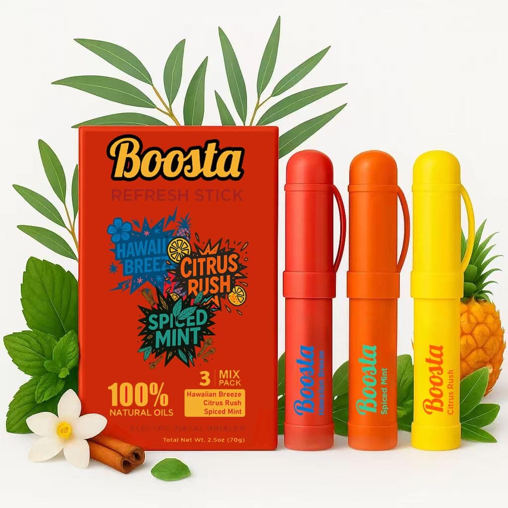 Boosta Nasal Inhaler Sticks, Menthol & Eucalyptus Diffuser Pens, Mixed 3Pak