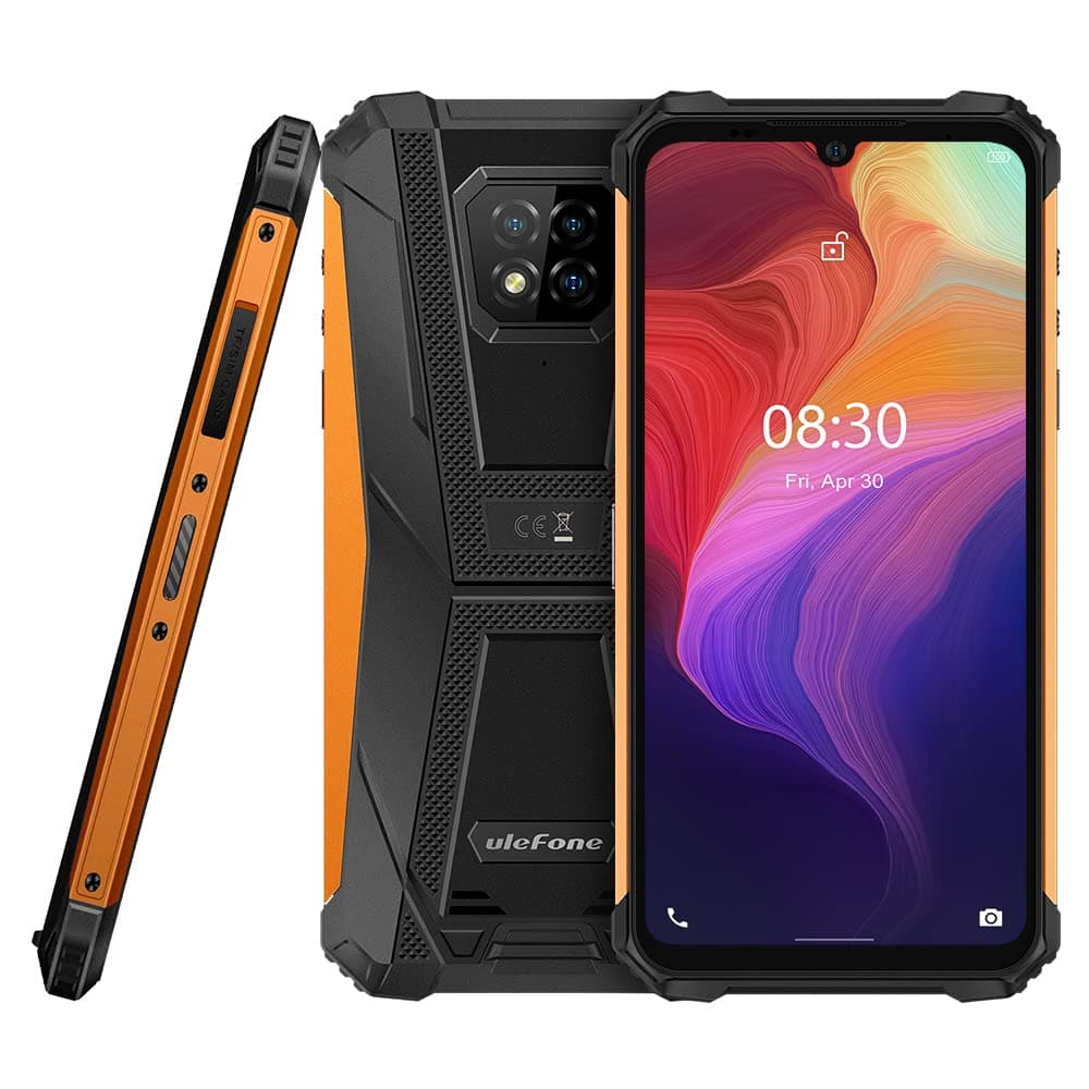 Ulefone Armor 8 Pro Rugged Phone Android 11 8GB+128GB Waterproof Cell Phone,Helio P60 Octa-core 16MP Triple Rear Camera, 6.1" HD+ Display 5580mAh Battery, Global Dual SIM 4G Mobile Phone -Orange
