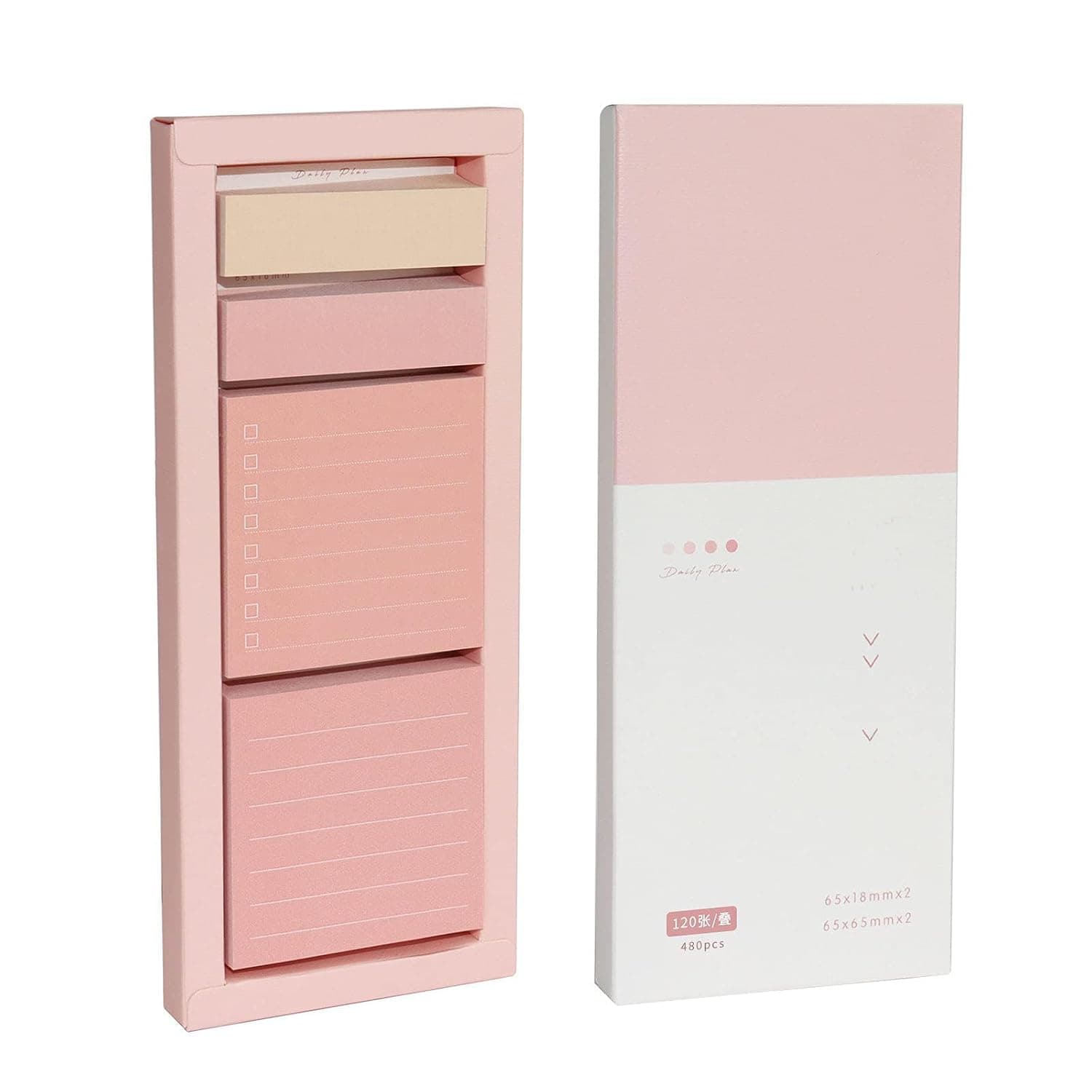 240 Sheets Pink Macaron Sticky Notes Set, Lined Pastel Self-Stick Pads, Portable Index Tabs Flag Organizer for Planner, Journal, School, Office Supplies, Middle East Daily Use