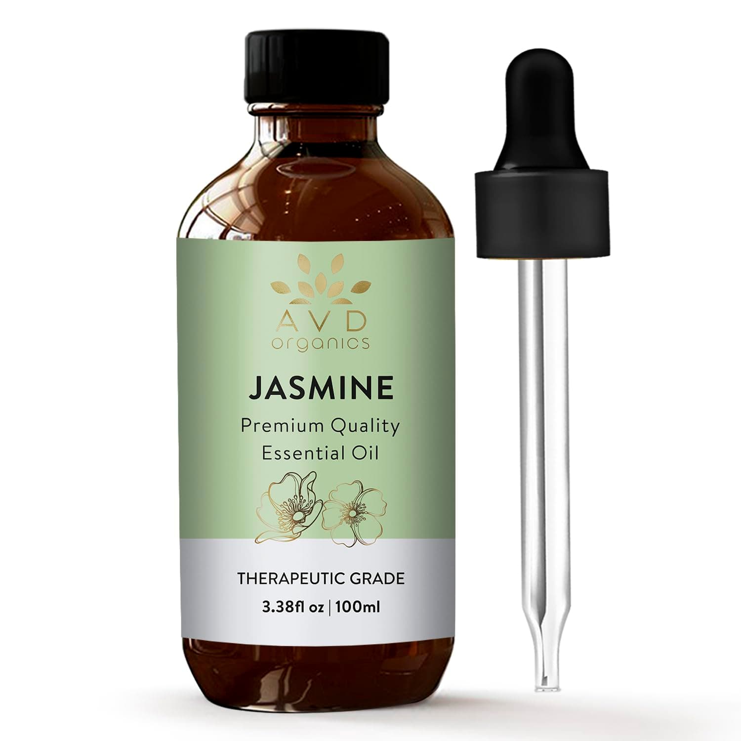 AVD ORGANICS Jasmine Essential Oil 100Ml - Premium Quality Essential Oil For Aromatherapy, Diffuser, Haircare, Skincare, Home Fragrance -, 3.38 Fl. Oz
