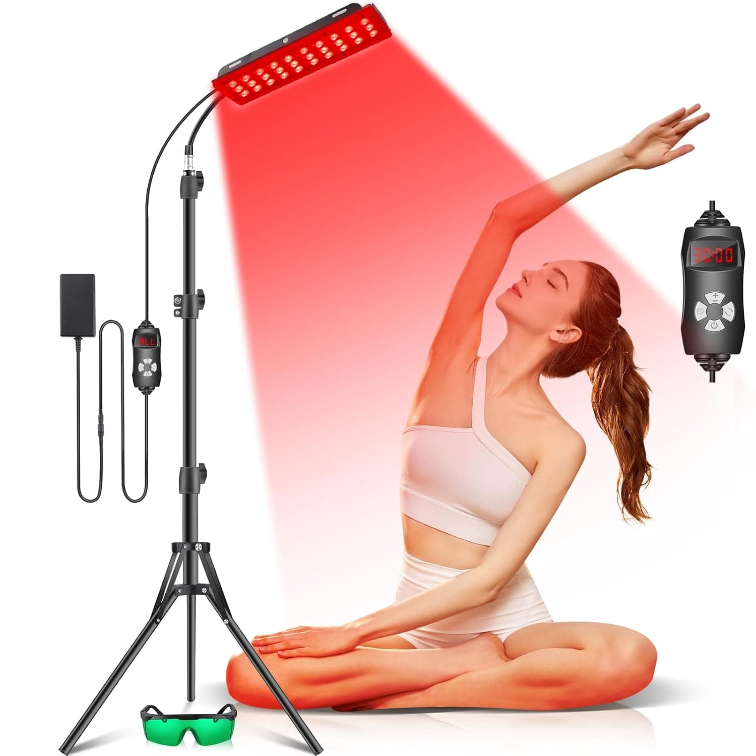 Red Light Therapy for Body, Infrared Light Therapy Lamp with Stand 660nm Red Light & 850 Near-Infrared Light Therapy Devise for Full Body Relief Skin Care