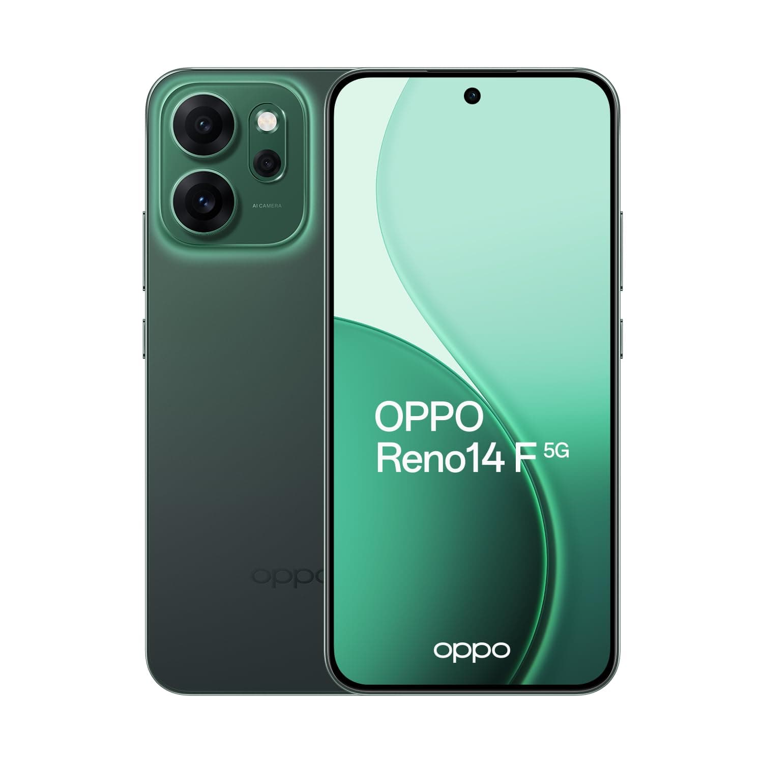 OPPO Reno14 F Dual-SIM 256GB ROM + 8GB RAM (GSM Only | No CDMA) Factory Unlocked 5G Smartphone (Luminous Green) - International Version
