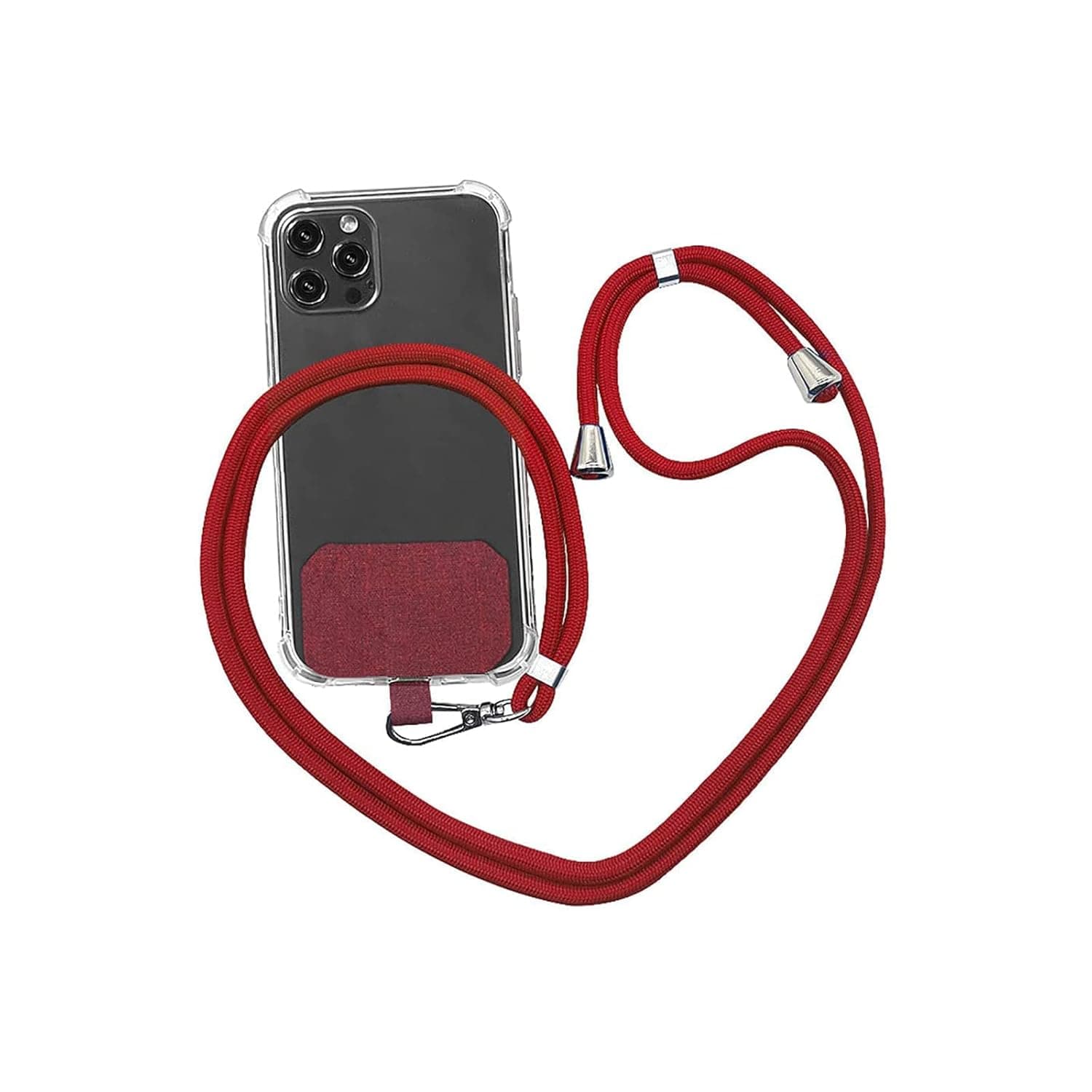 Phone Lanyard, Universal Cell Phone Lanyard with Adjustable Nylon Neck Strap, Phone Tether Safety Strap Compatible with Most Smartphones (Not including phone case) (Red)