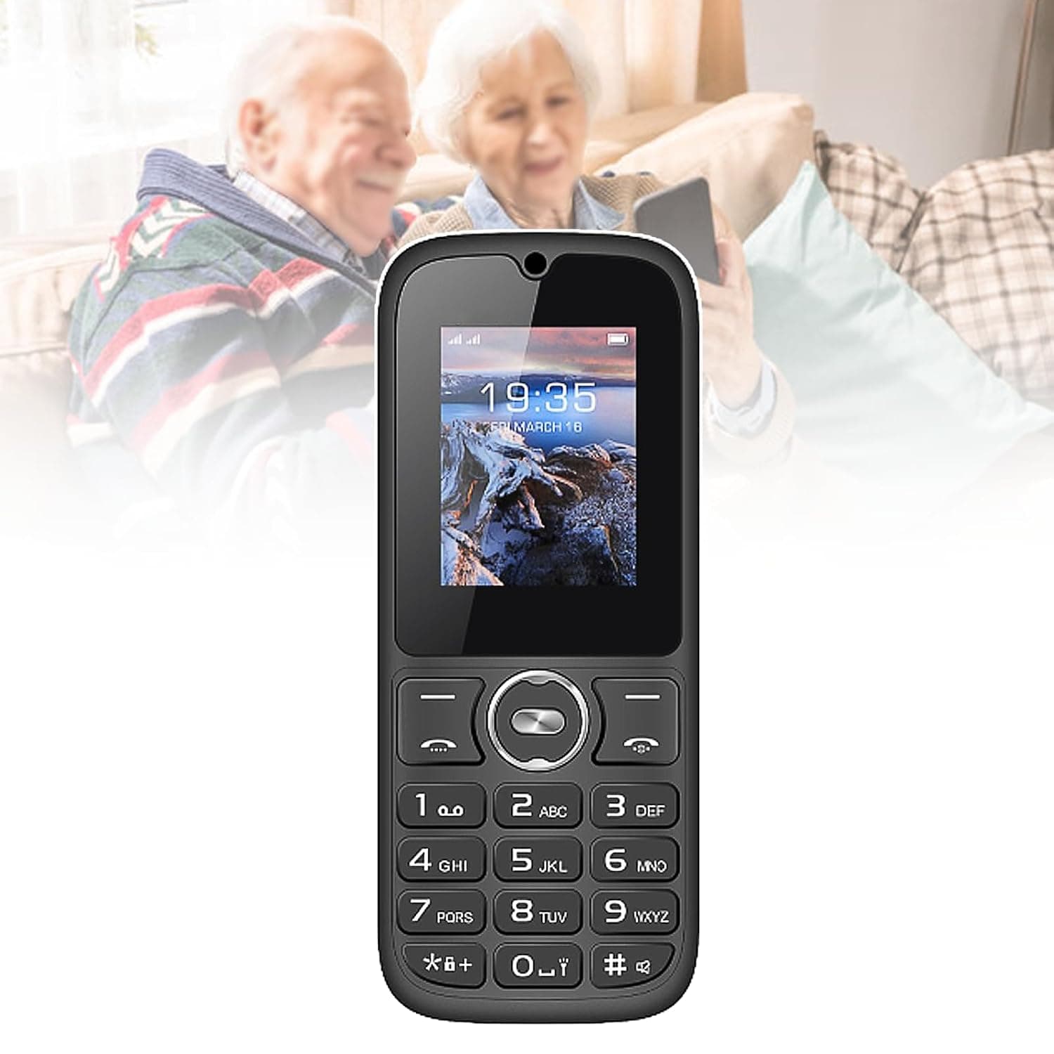Basic Mobile Phone for the Elderly, Unlocked 2G Cell Phone with Big Buttons, Backup Dumb Phone with GSM Standard, Supports Dual SIM + SD Card,No Internet,Black