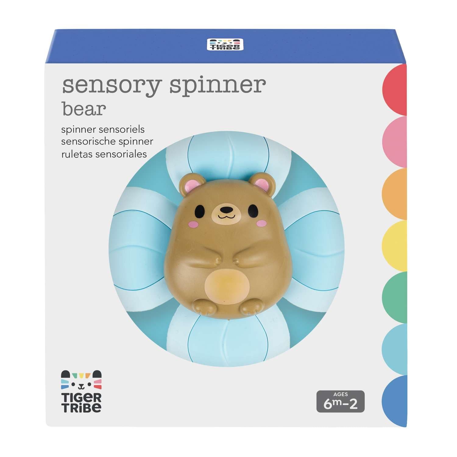 Tiger Tribe: Sensory Spinner - Bear - Interactive Toy, Rattle Sound, Shake-Chew-Spin, Twirling Play, Suction Cups, Baby & Toddler 6 Months - 2 Years