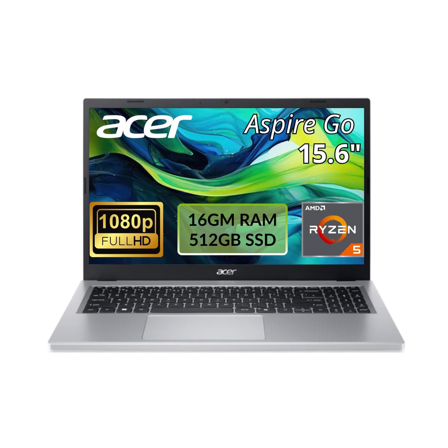 acer AG15-21PT-R641 15.6" Laptop AMD Ryzen 5 16GB RAM 512GB SSD Dedicated Graphics Windows 11 Ideal for School, Work & Streaming