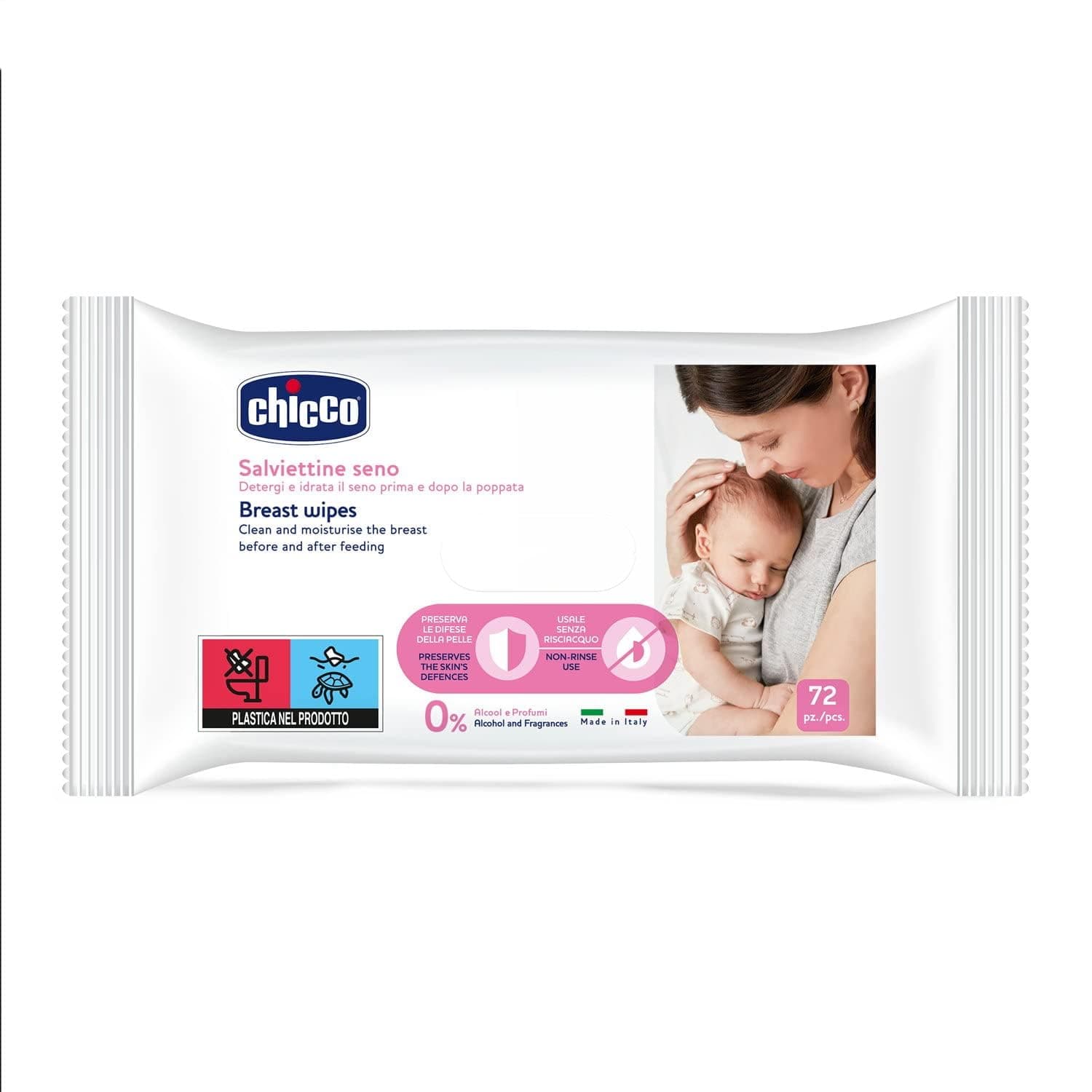 Chicco Cleansing Breast Wipes,72 Pieces
