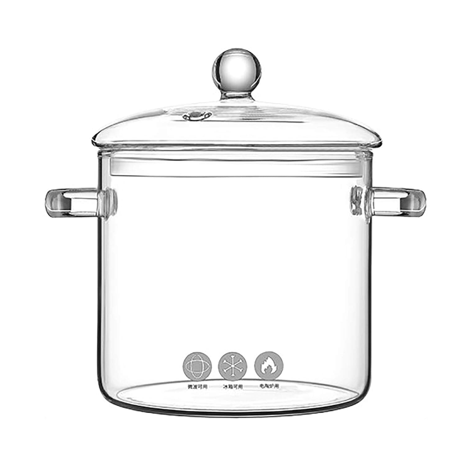 Glass Cooking Pot,Clear Glass Cooking Pot Heat Resistant Stovetop Pot Cooking Saucepan Multi-Function Stew Pot,Home Kitchen Restaurant,for Gas Stove,electric Ceramic Stove,microwave Oven