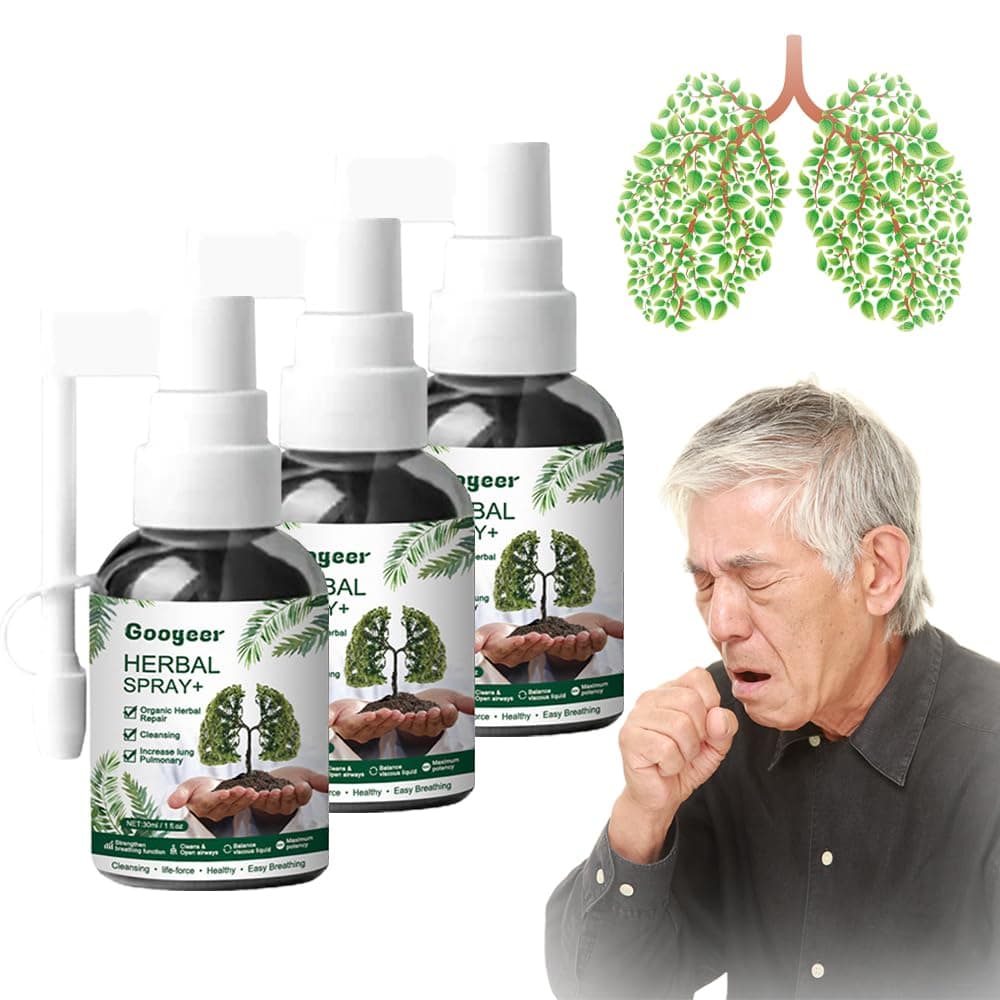 Googeer Herbal Lung Cleanse Mist - Respinature Herbal Lung Cleanse Mist, Powerful Lung Support, Respinature Herbal Spray, Herbal Mist for Lung Discomfort (3Pcs)