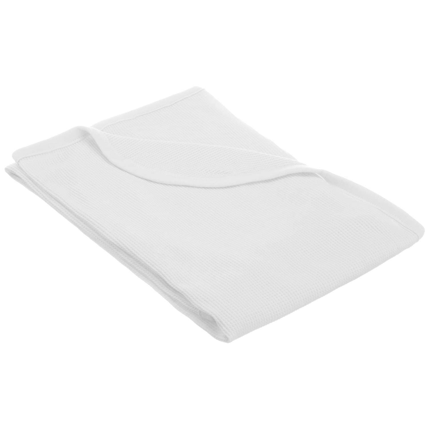 TL Care 100% Natural Cotton Swaddle/Thermal Blanket, White, Soft Breathable, for Boys and Girls