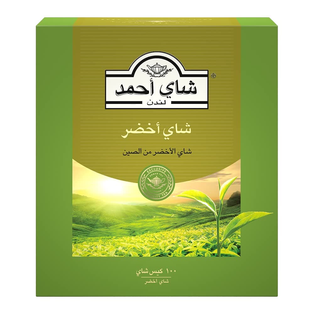 Ahmad Tea Finest Leaves Green Tea 100 Tea Bags, 200g - Pack of 1