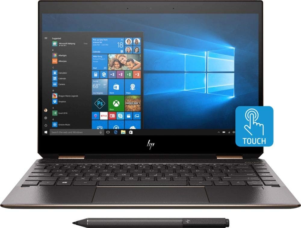 HP Spectre X360 GEM CUT Design 13t Convertible Laptop 8th Gen - Intel 4-Core i7-8565U, 8GB, 512GB PCIe, 13.3 FHD Touchscreen, Win 10, Eng-Keyboard, Dark Ash