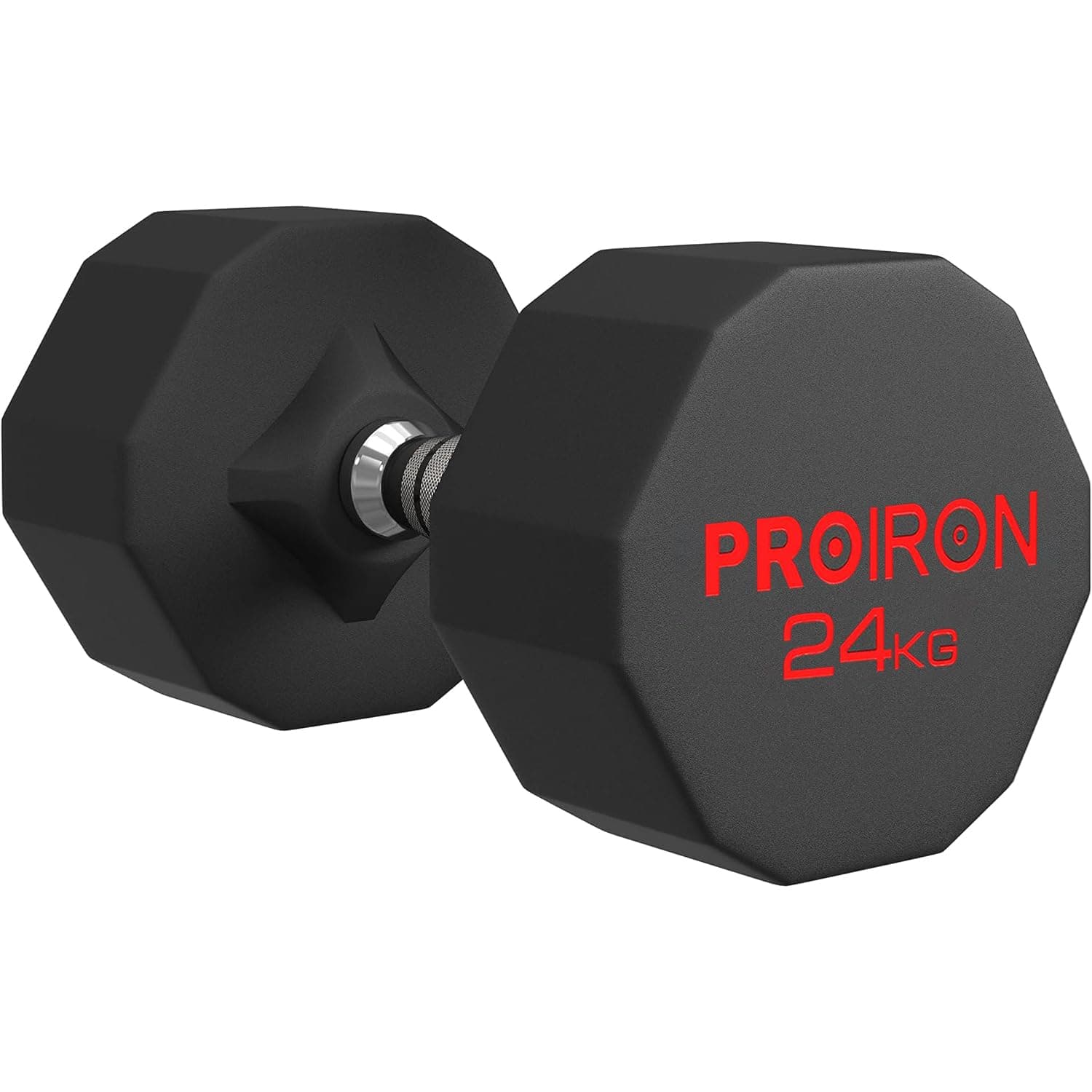 PROIRON Rubber Dumbbells Odorless, Steel Weights Set Men Women Home Gym 3kg 5kg 8kg 10kg 12kg 16kg 20kg 24kg Fitness Training Exercise Body Strength Lifting Equipment (Pair or Single)