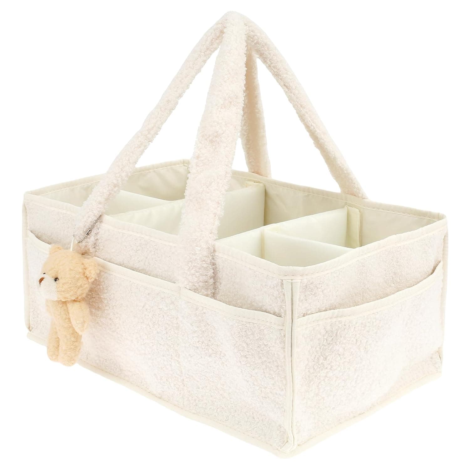 Baby Nappy Caddy Organiser,Diaper Caddy,Portable Diaper Caddy Organizer Practical For Mum Nursery Storage Basket - New Born Gift -,New born Essentials - Nursery Decor- Baby Accessories (Beige)