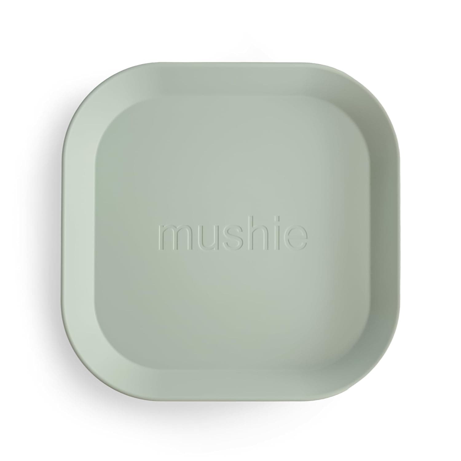 Mushie Dinnerware Plates for Kids | Tableware Set of 2 | Reusable BPA Free | Dishwasher & Microwave Safe | Made in Denmark | Square (Sage)