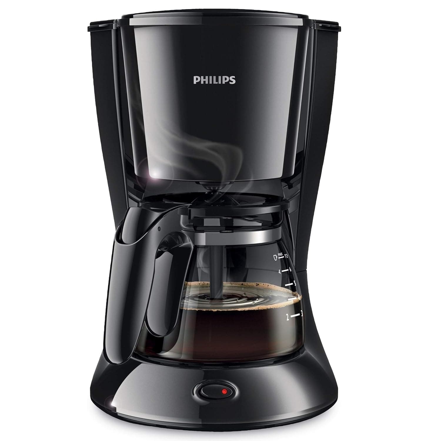 Philips Drip Coffee Maker - 0.6L, Up to 7 Cups, Glass Jug, Auto Off function, Black - HD7432/20