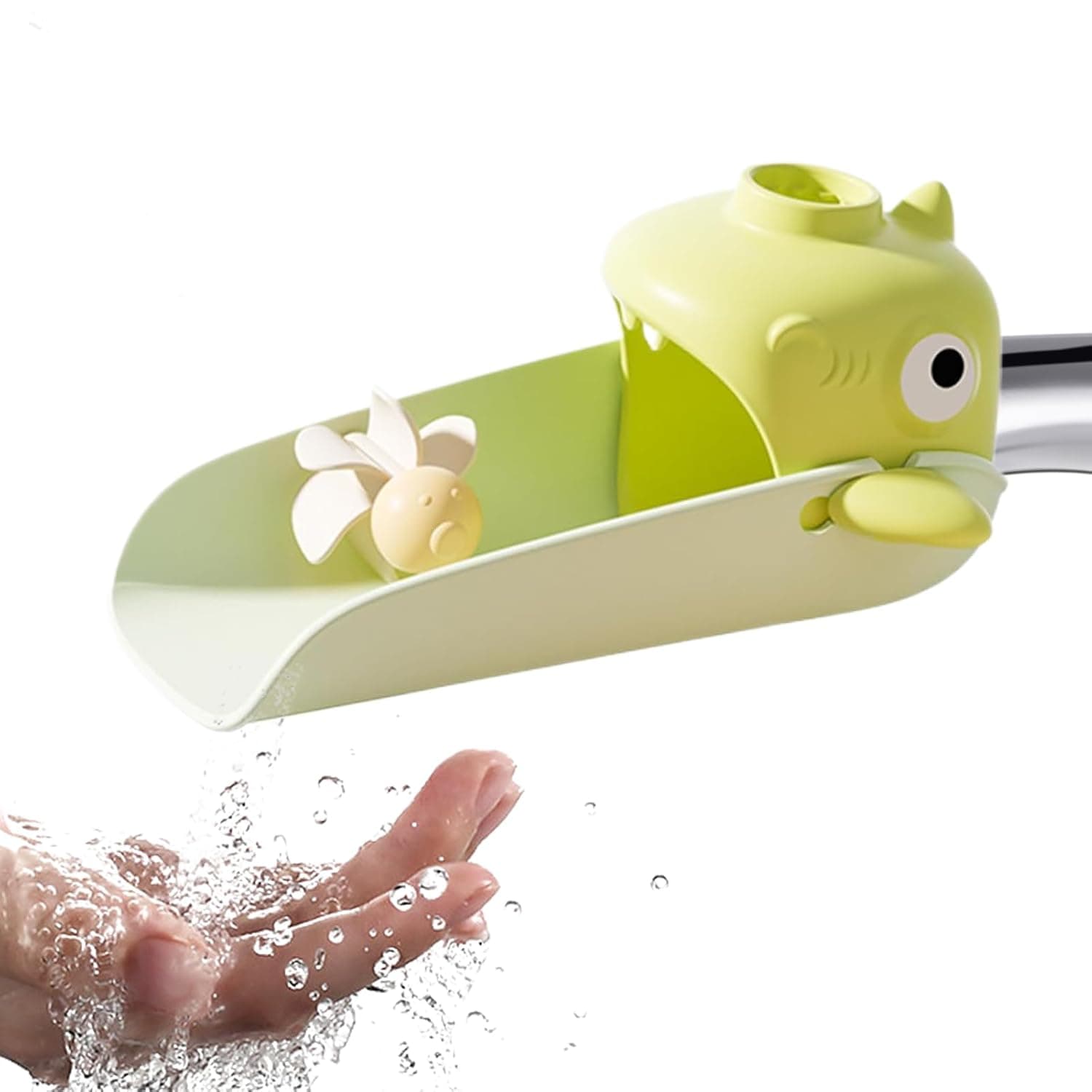 Kids Faucet Extender for Sink Shark Shape Adjustable Temperature Sensitive | Anti-Slip Sink Extender Temperature Sensitive Bathroom Shower Laundry Garden Indoor Bathtub Hand Washing