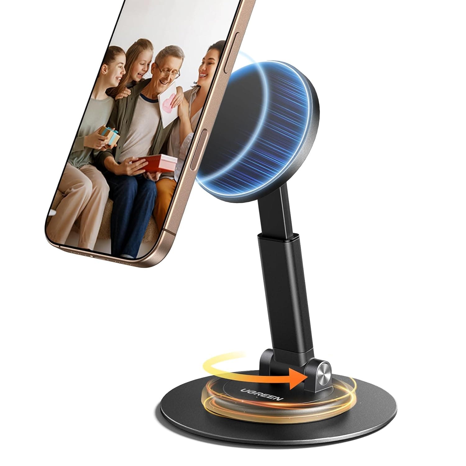يوجرين حامل هاتف【مناسب لـماجسيف】【قابل للدوران 360 درجة】حامل هاتف قابل للتعديل ماجسيف للمكتب ايفون مغناطيسي معدن أكريلونتريل بوتاديين ستايرين مطاط