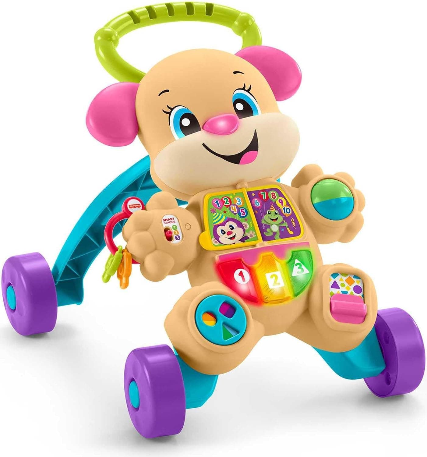 Fisher-Price Laugh & Learn Smart Stages Learn with Sis Walker, Musical Walking Toy for Babies and Toddlers Ages 6 to 36 Months, Multicolor