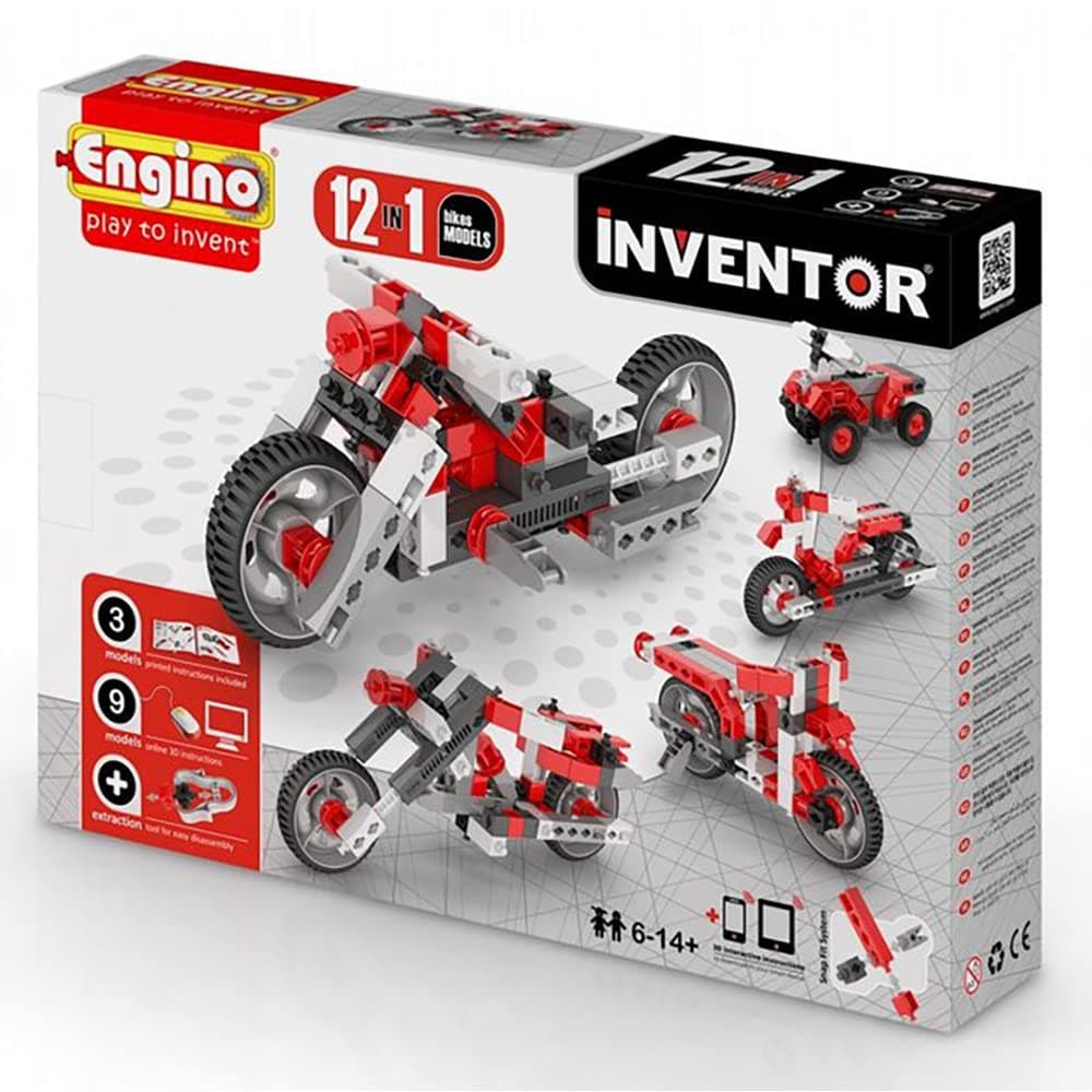 Engino -INVENTOR 1232 - Construction Kit 12 in 1 Motorcycles